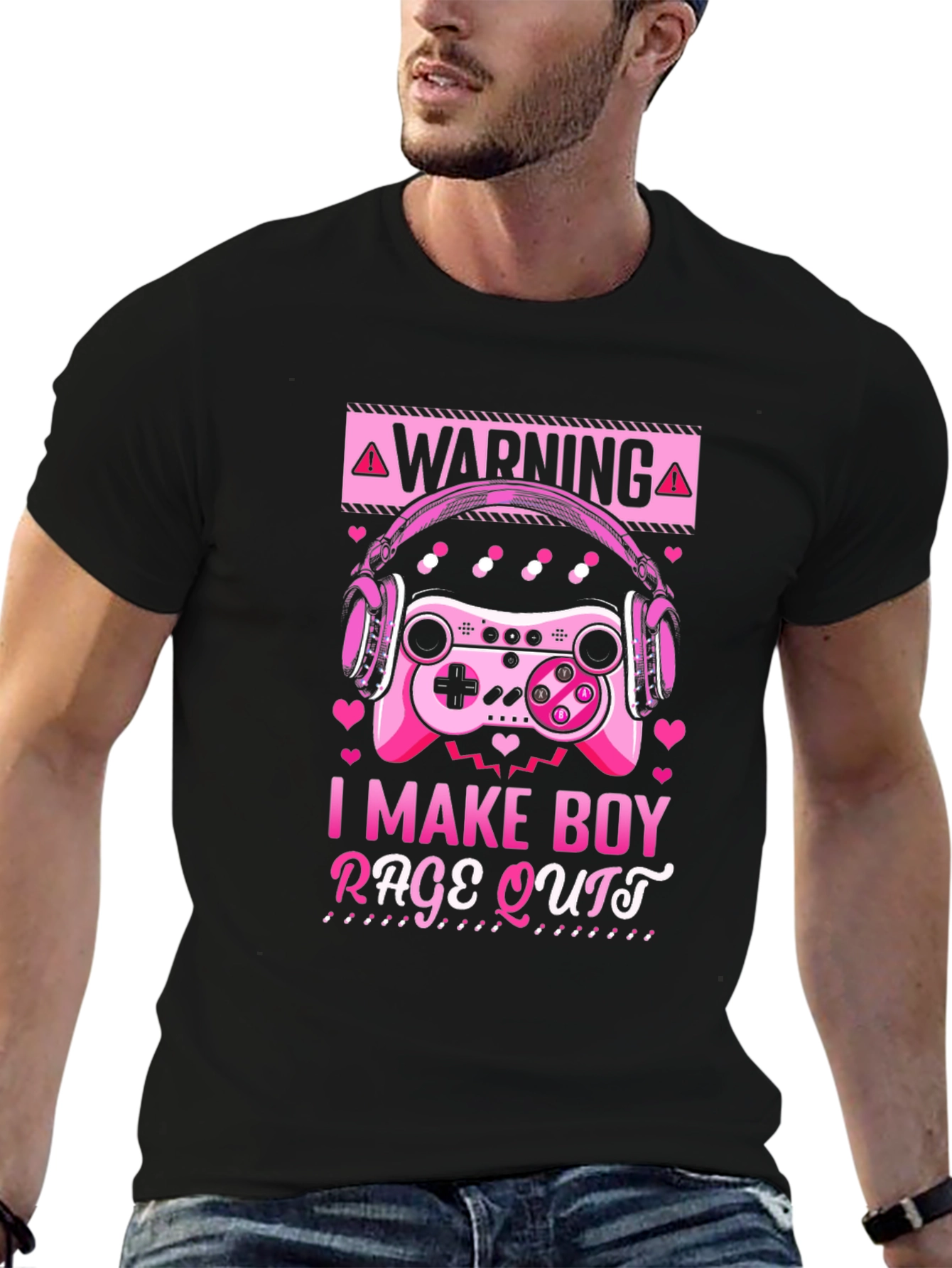 Gamer Girl I Make Boy Rage Quit Black T-Shirt