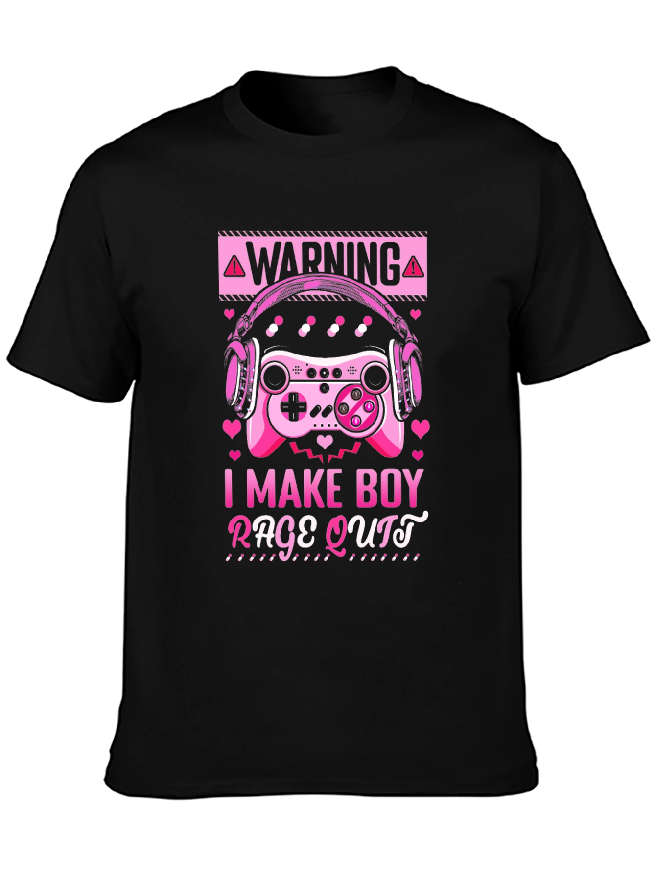 Gamer Girl I Make Boy Rage Quit Black T-Shirt