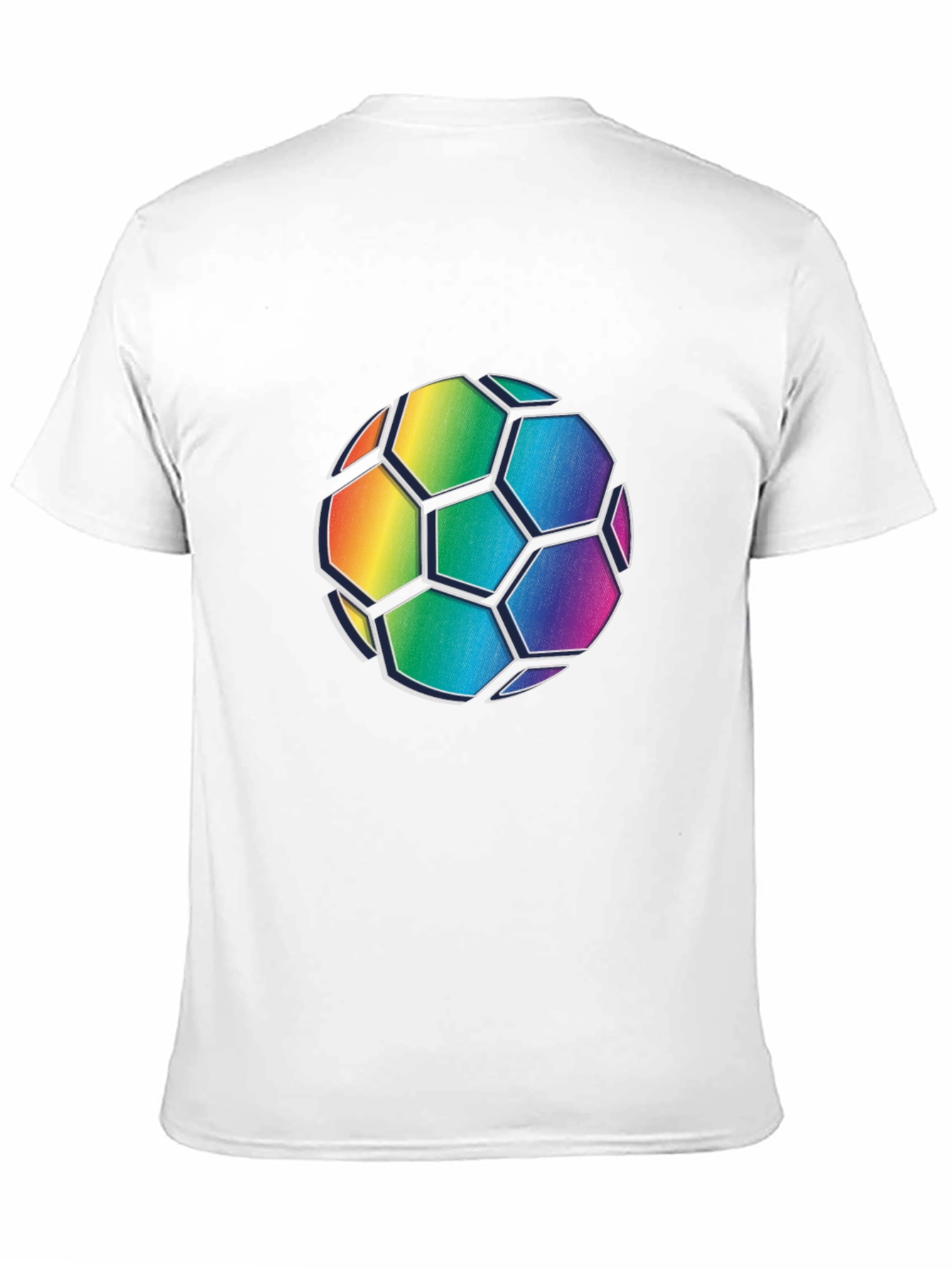 Rainbow Soccer Ball Graphic Tee - Black Cotton Blend
