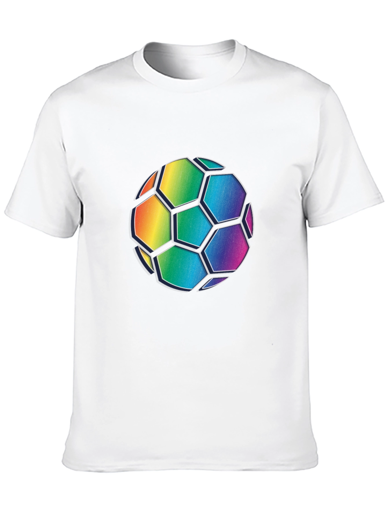 Rainbow Soccer Ball Graphic Tee - Black Cotton Blend
