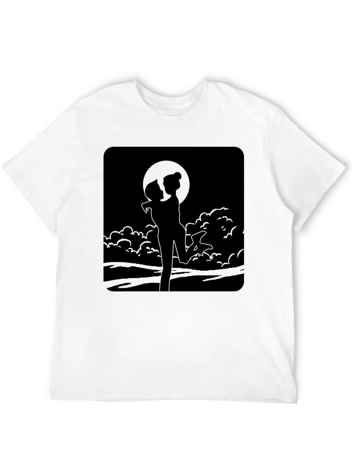 Romantic Silhouette Graphic T-Shirt - Black