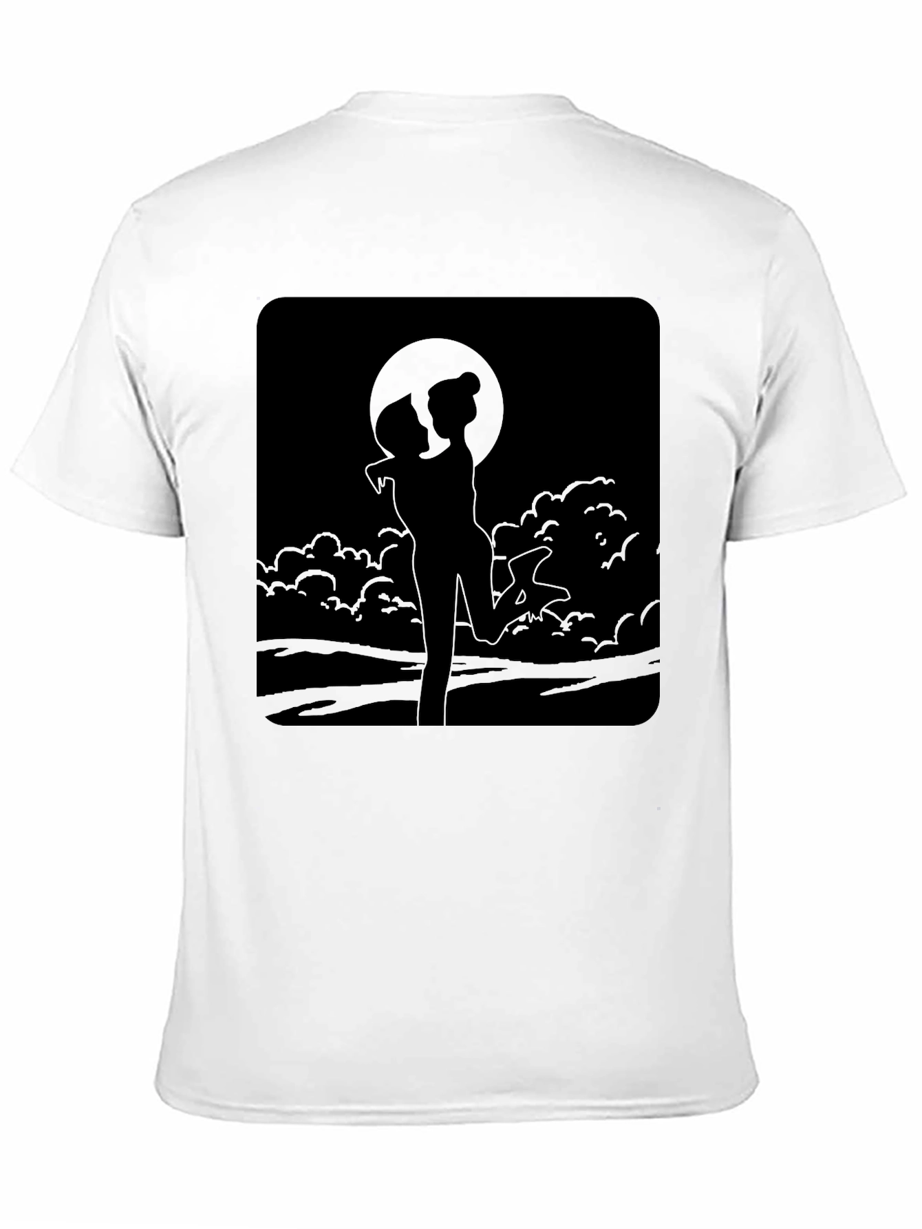 Romantic Silhouette Graphic T-Shirt - Black