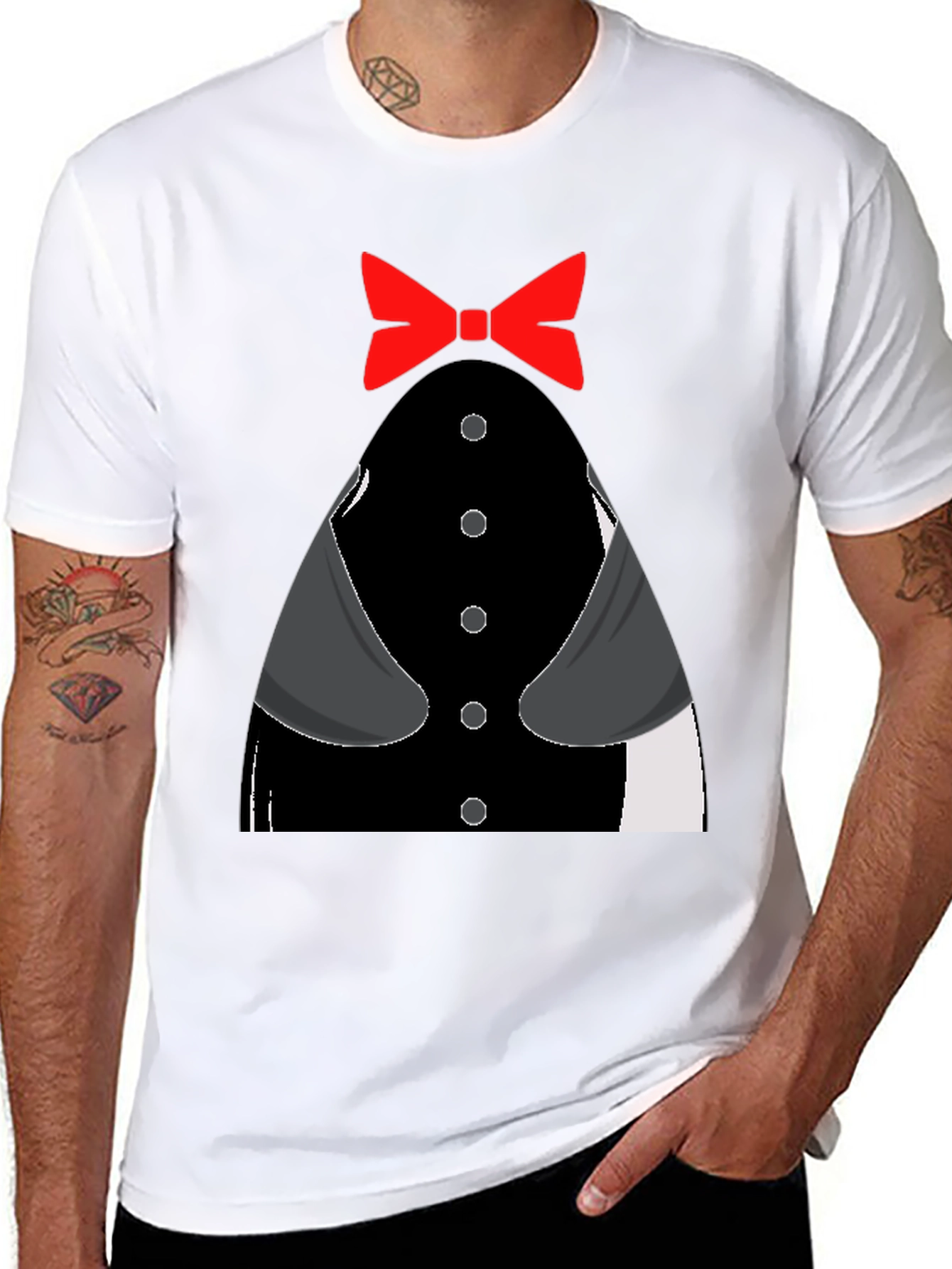Tuxedo T-Shirt - Novelty Bowtie Design