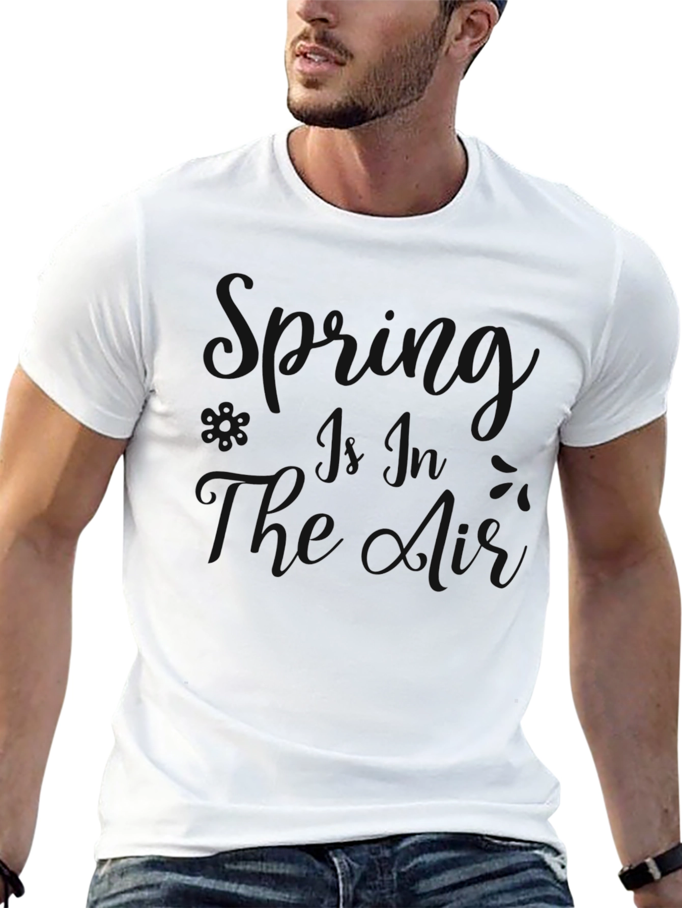 Mens Black Graphic Tee - Casual Style