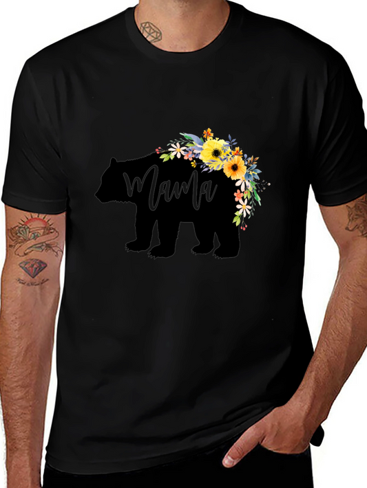 Mama Bear Floral Graphic T-Shirt