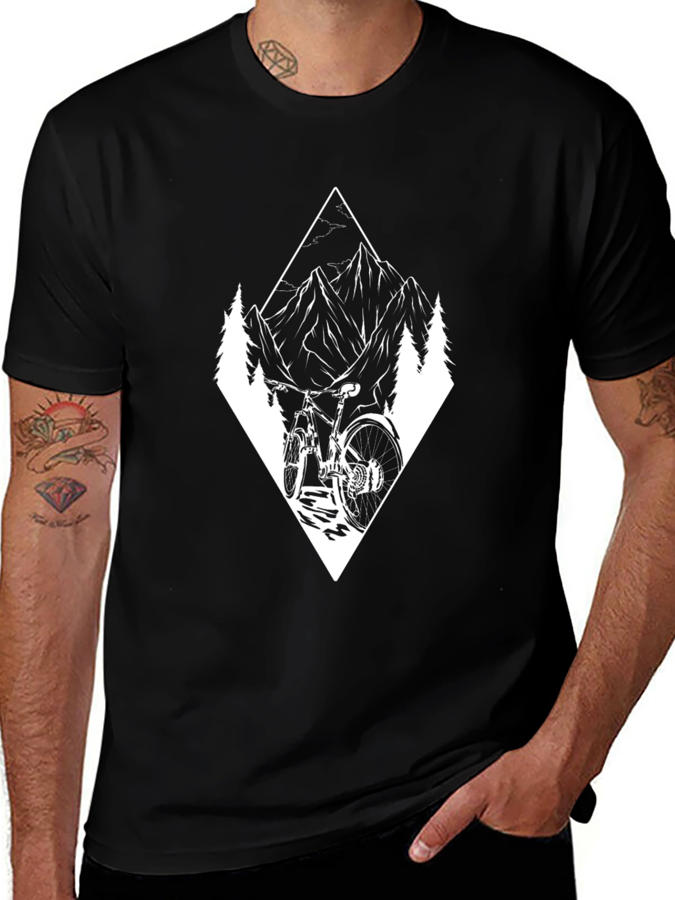 Mountain Bike Adventure Graphic Tee - Black