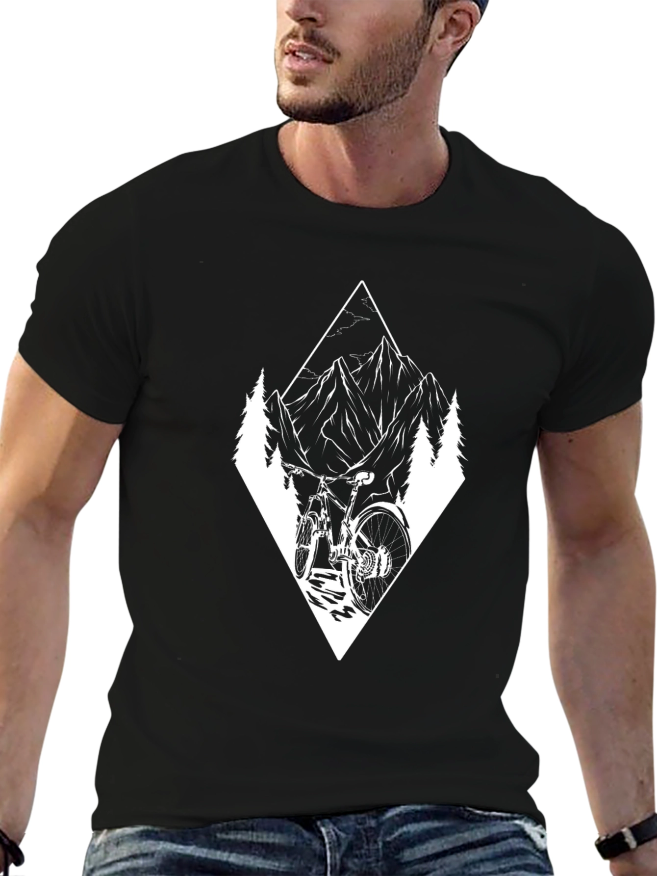 Mountain Bike Adventure Graphic Tee - Black