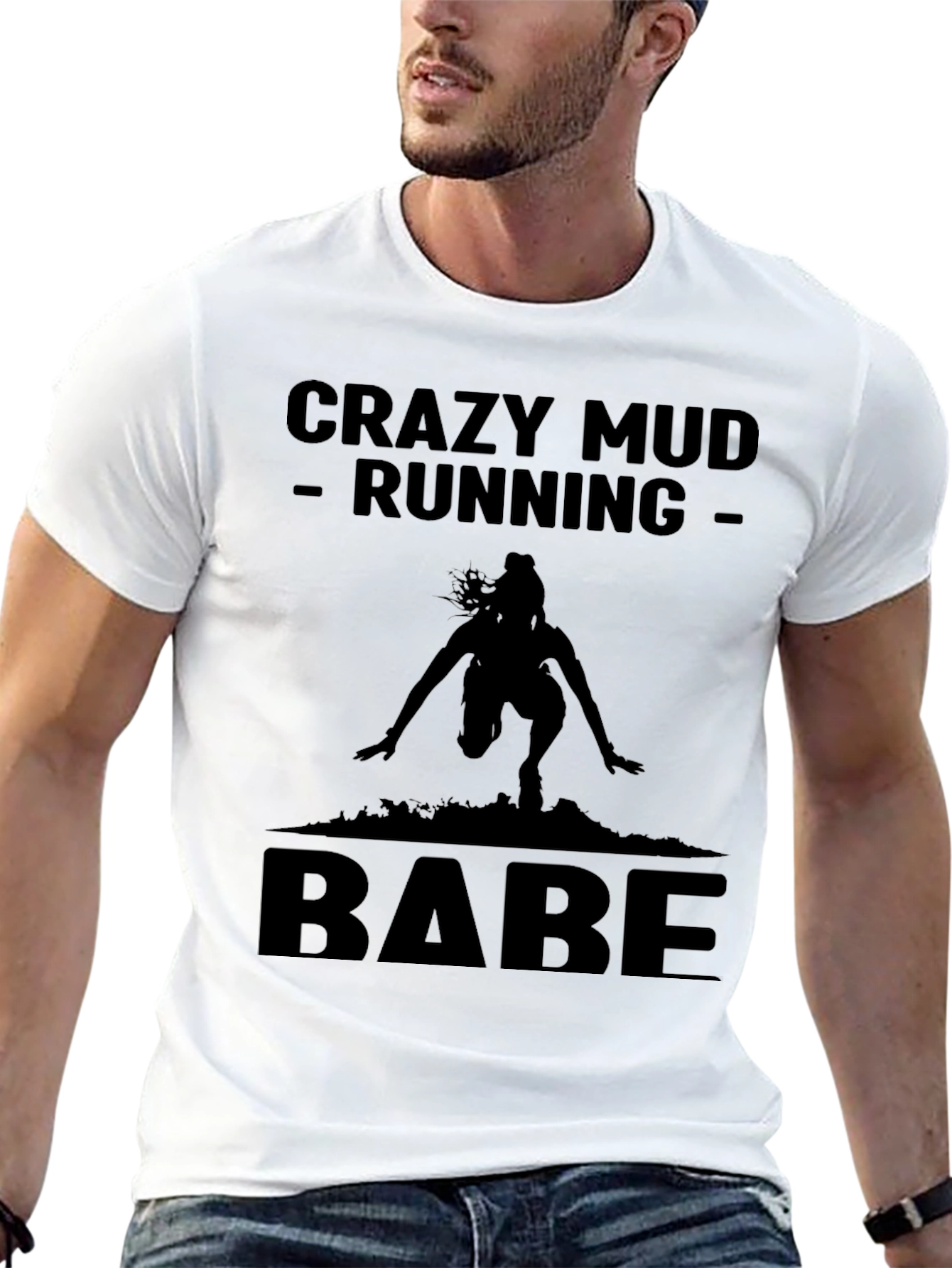 Crazy Mud Running Babe Black T-Shirt