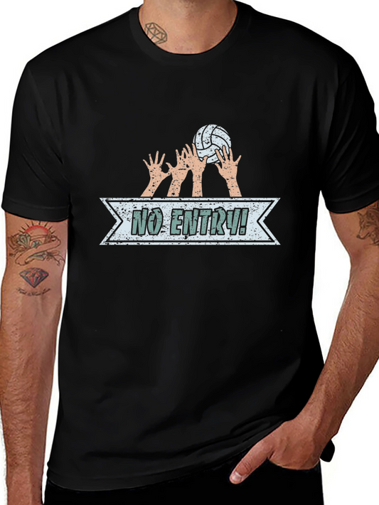 Volleyball No Entry Graphic Black T-Shirt