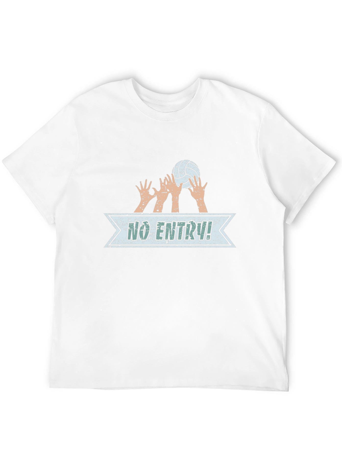 Volleyball No Entry Graphic Black T-Shirt