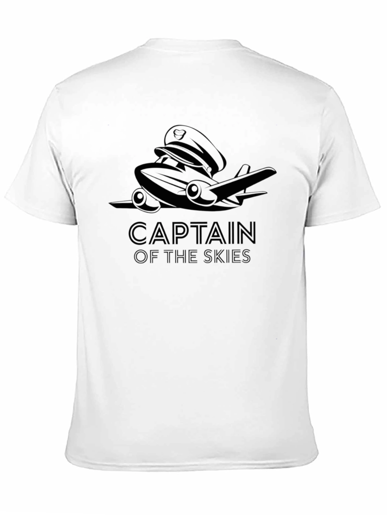 Captain of the Skies T-Shirt - Black Airplane Design