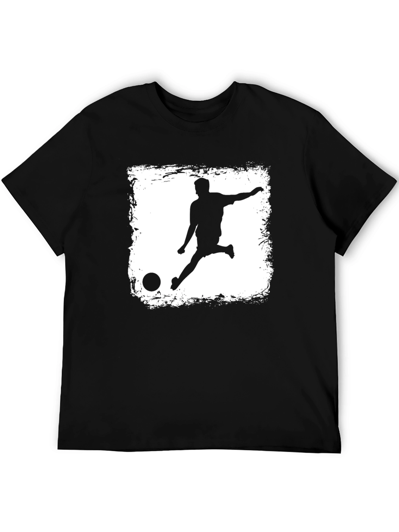 Soccer Kick Graphic Tee - Black Cotton T-Shirt