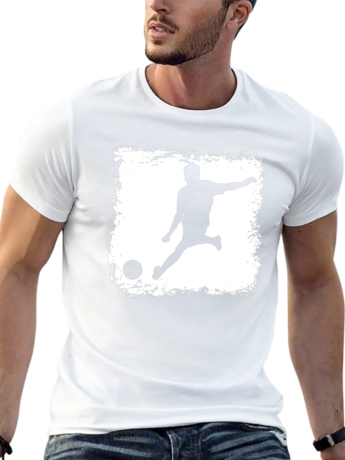 Soccer Kick Graphic Tee - Black Cotton T-Shirt