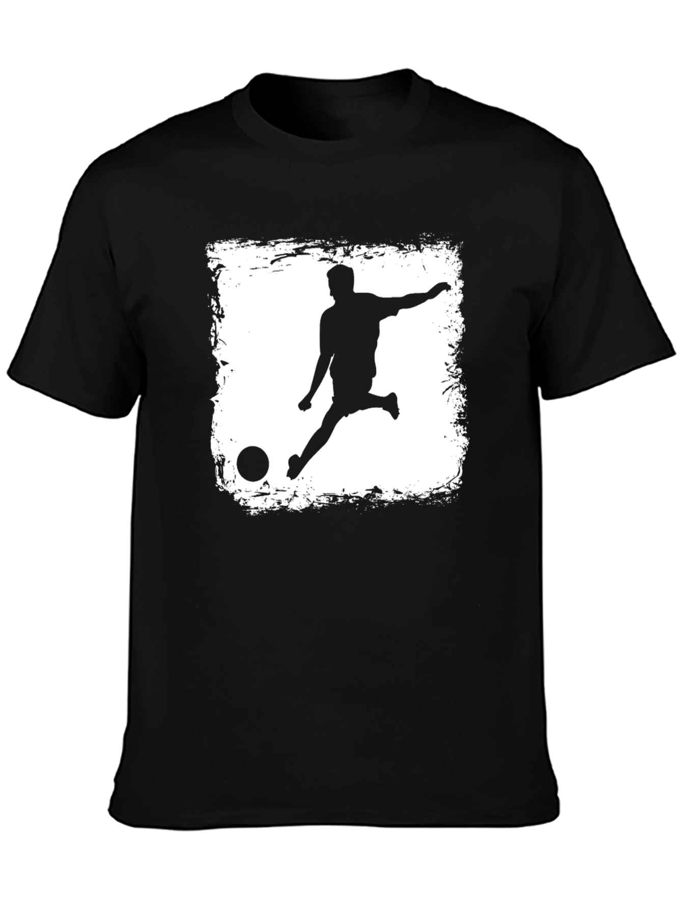 Soccer Kick Graphic Tee - Black Cotton T-Shirt