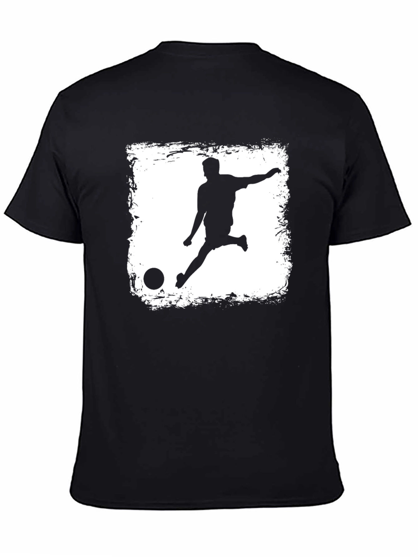 Soccer Kick Graphic Tee - Black Cotton T-Shirt