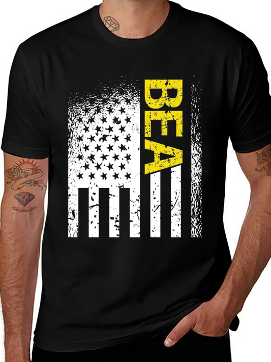 Distressed American Flag BEA Graphic T-Shirt