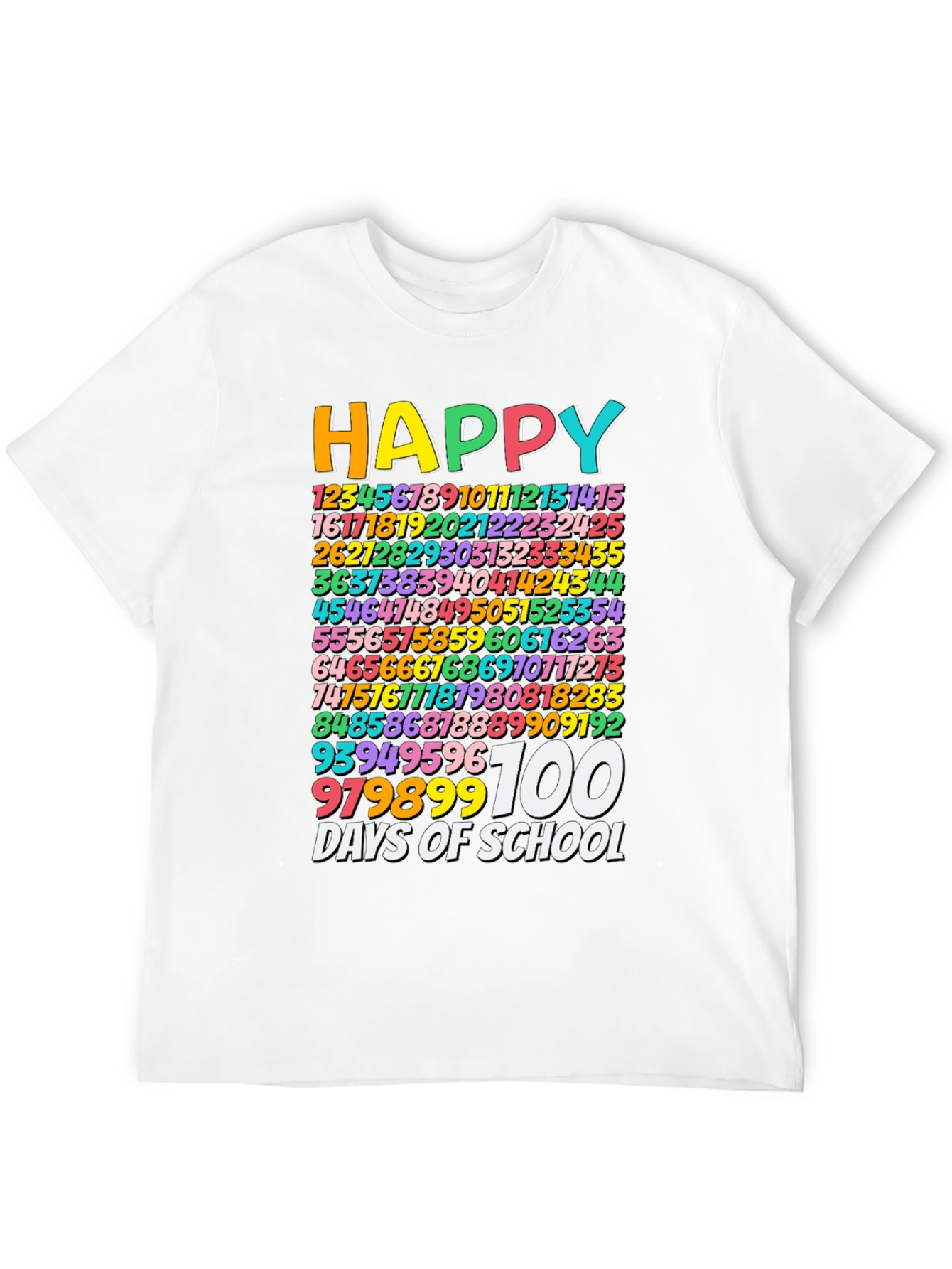 Happy 100 Days of School Black T-Shirt
