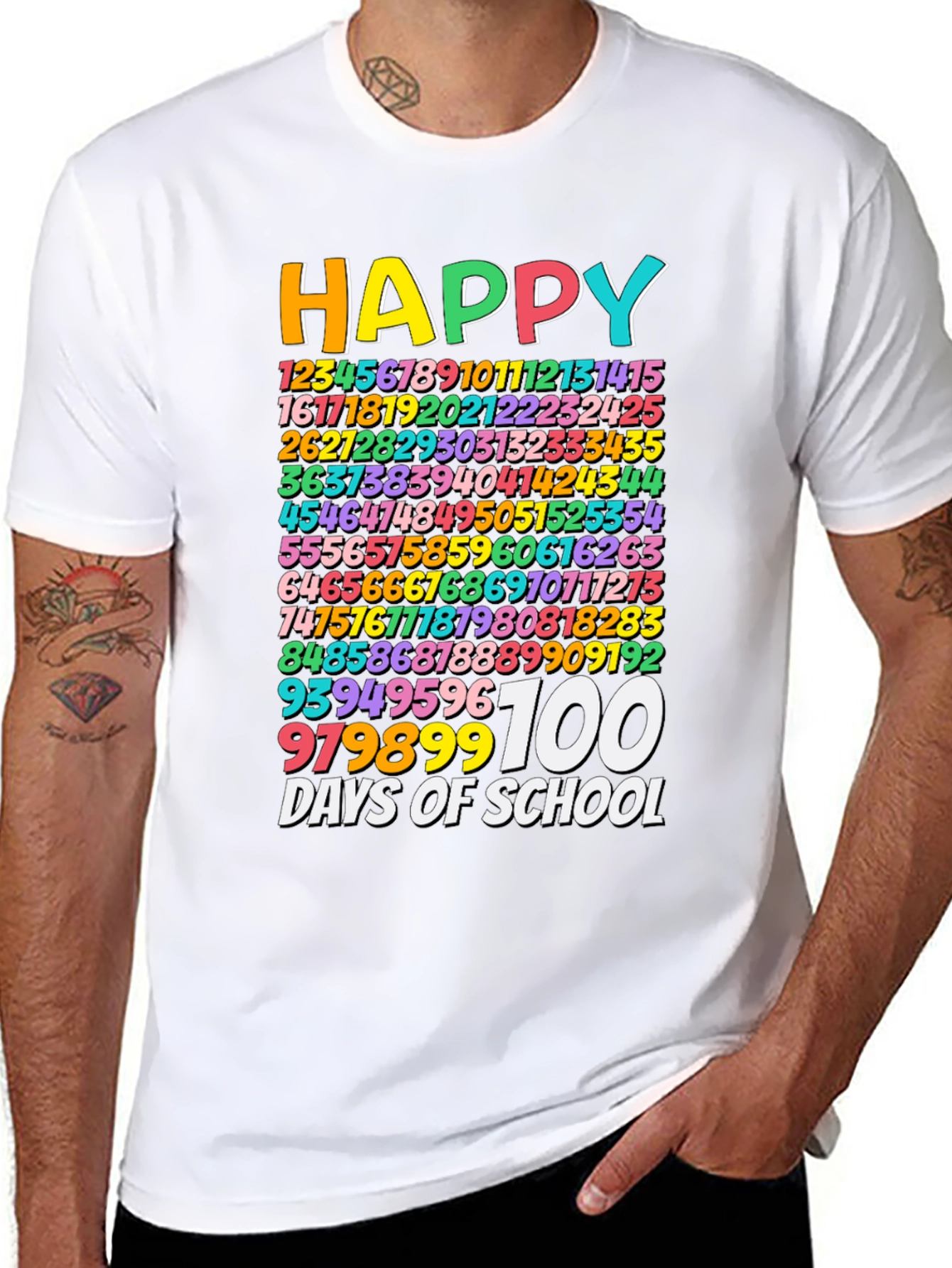 Happy 100 Days of School Black T-Shirt