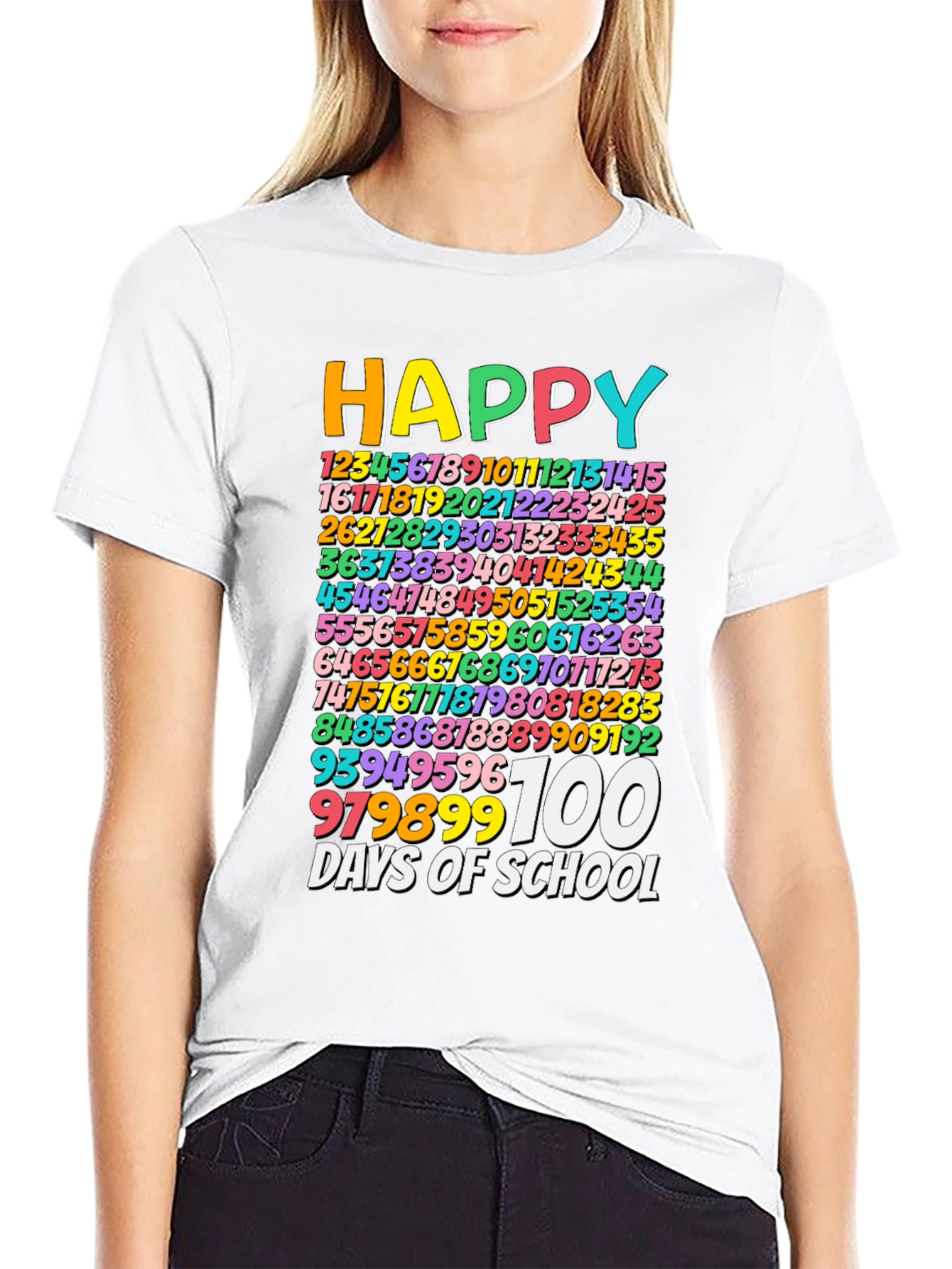 Happy 100 Days of School Black T-Shirt