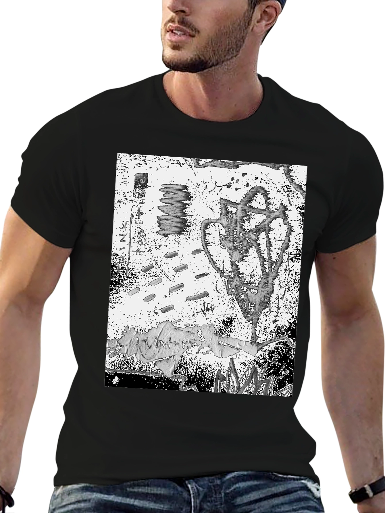 Abstract Graphic Tee - Black Unisex T-Shirt