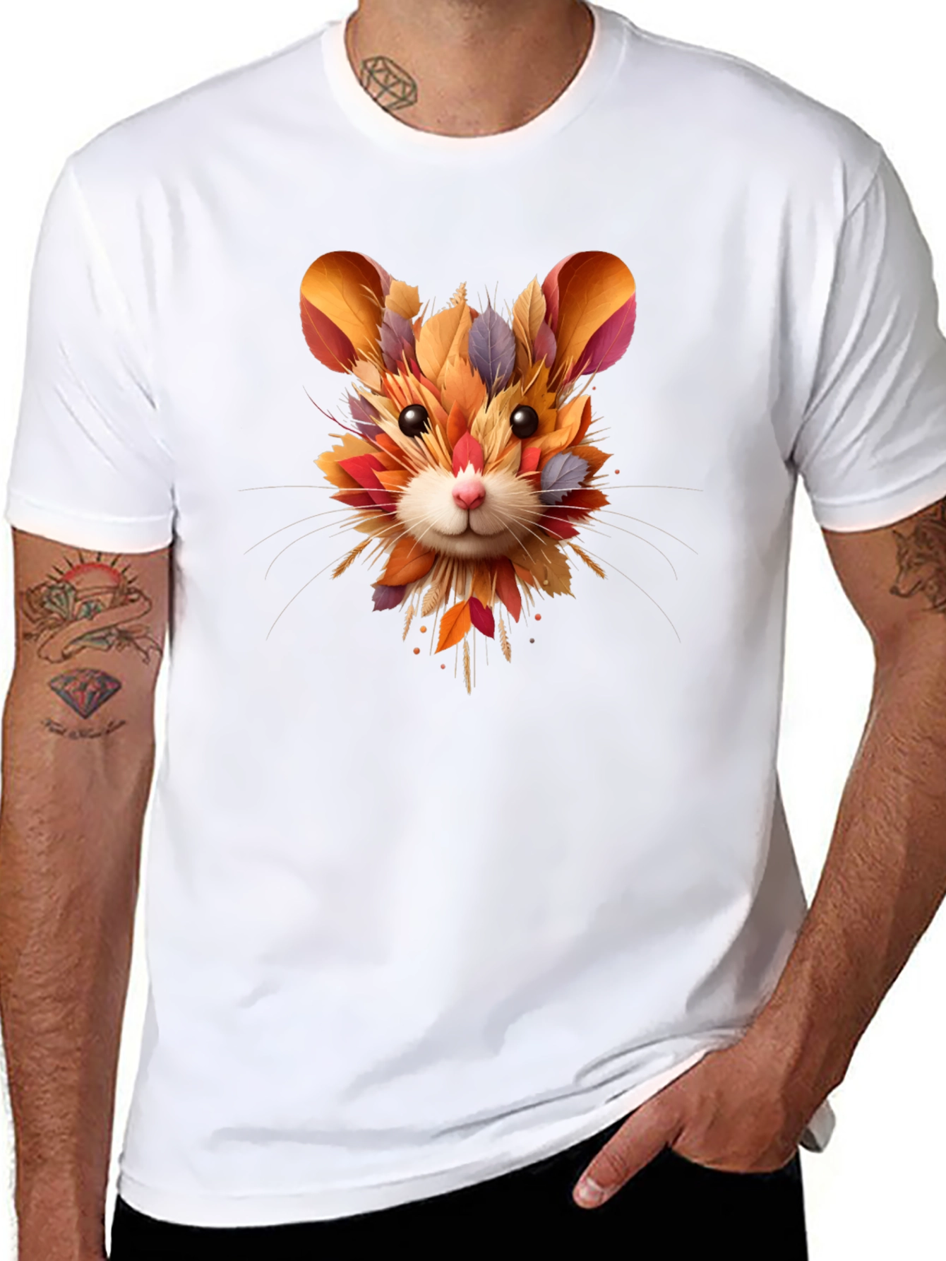 Autumn Hamster Tee - Unique Fall Design