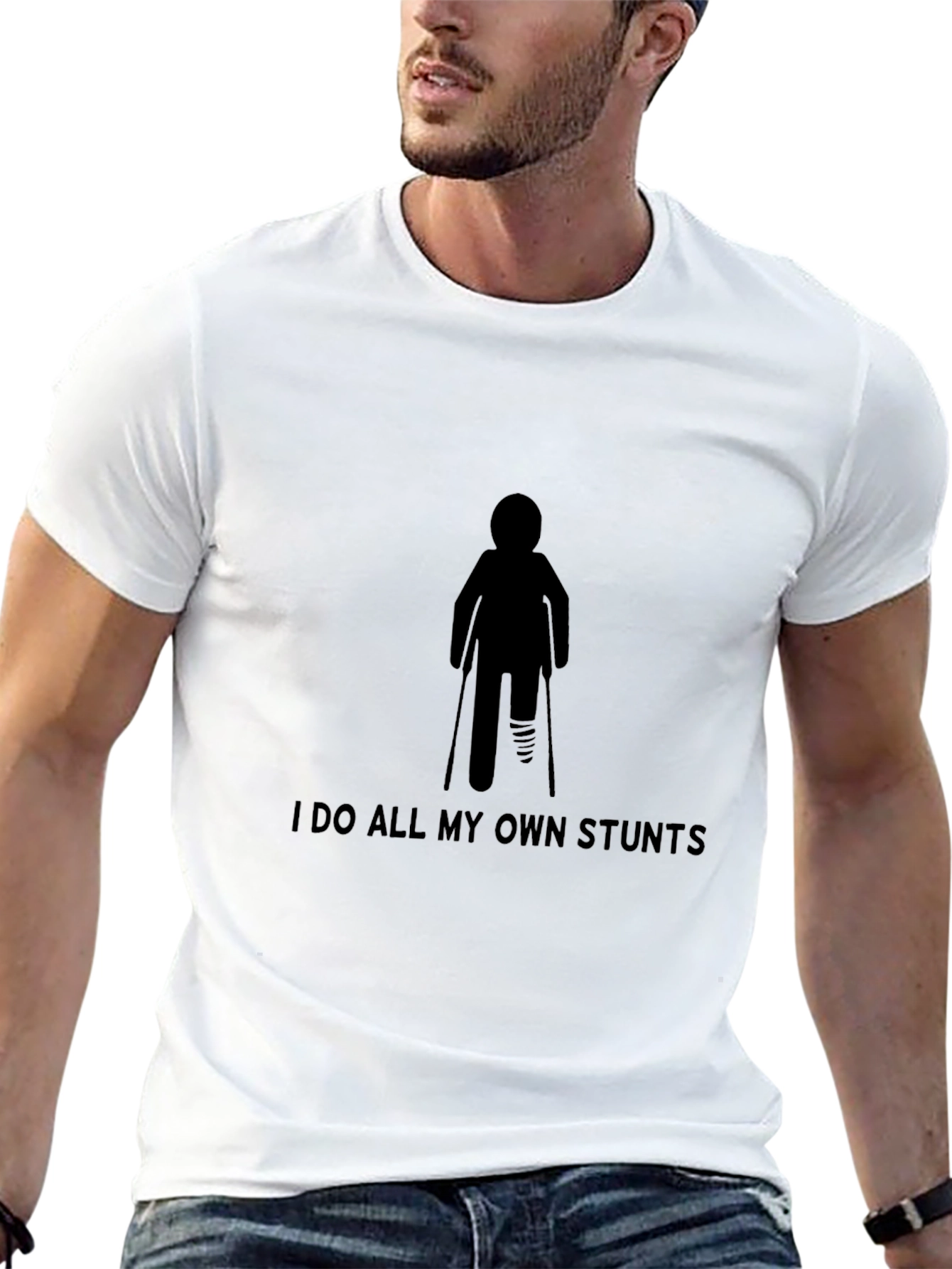 Stuntman Amputee Humor Graphic T-Shirt