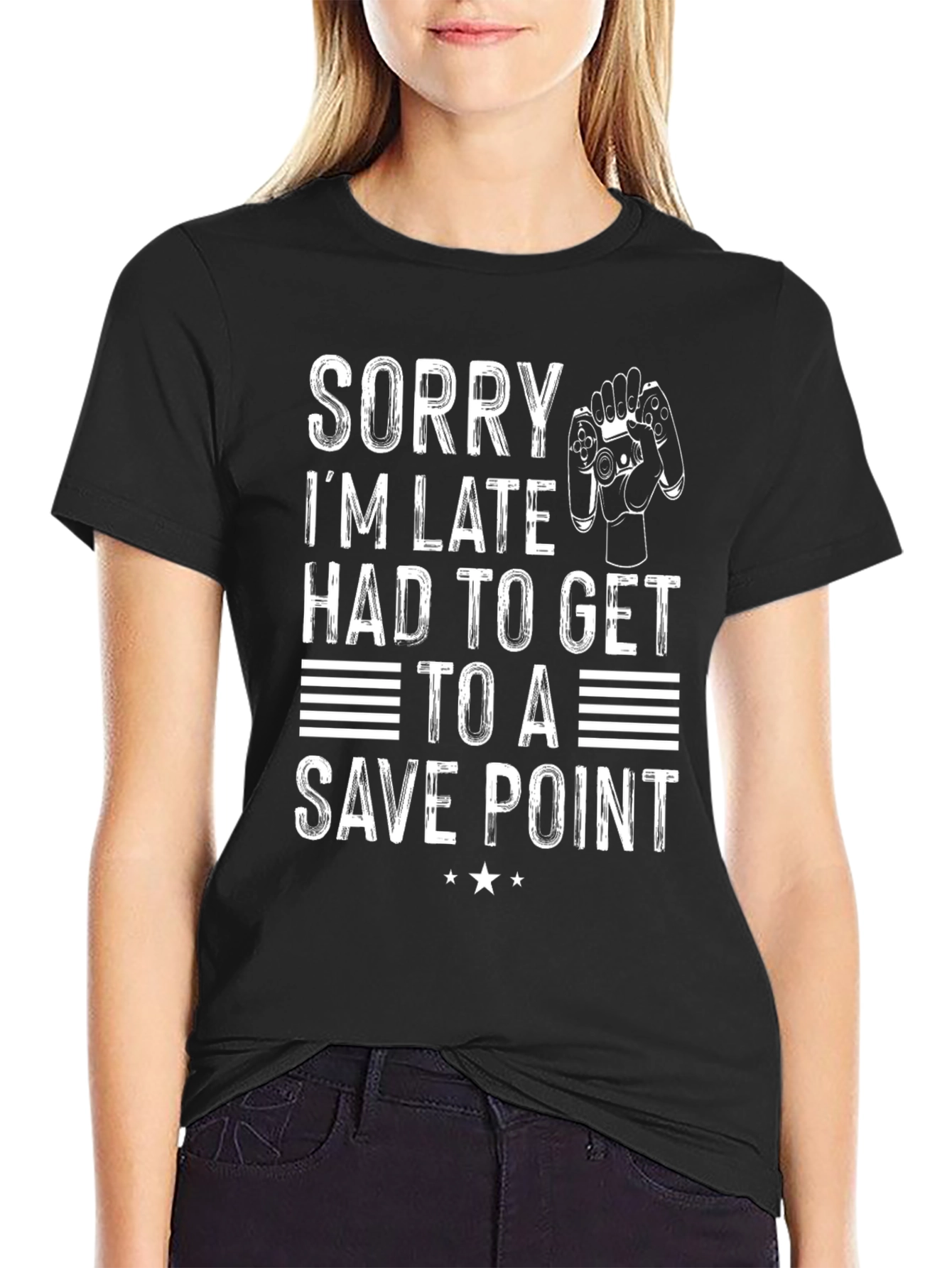 Sorry Im Late Save Point Gamer T-Shirt