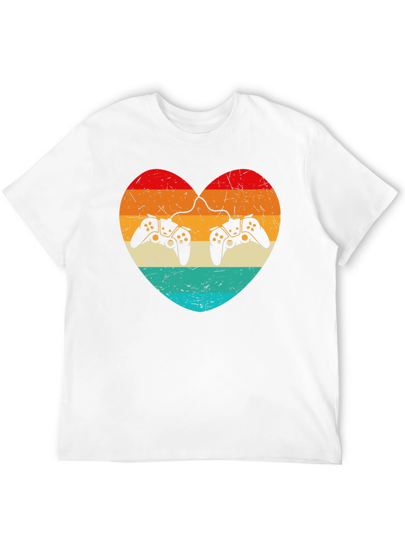 Retro Gaming Heart T-Shirt - Gamer Love Tee
