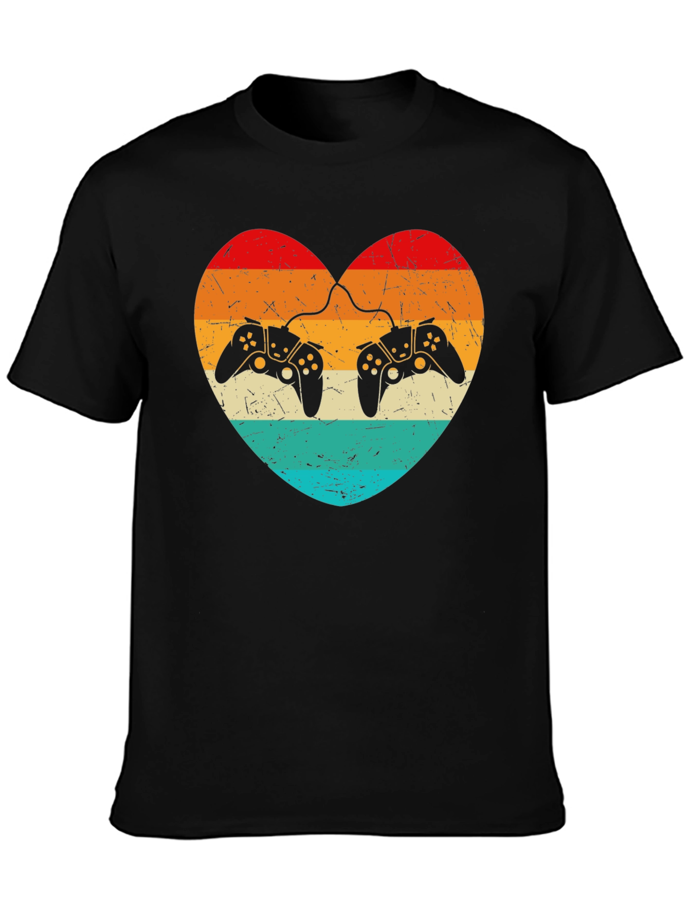 Retro Gaming Heart T-Shirt - Gamer Love Tee