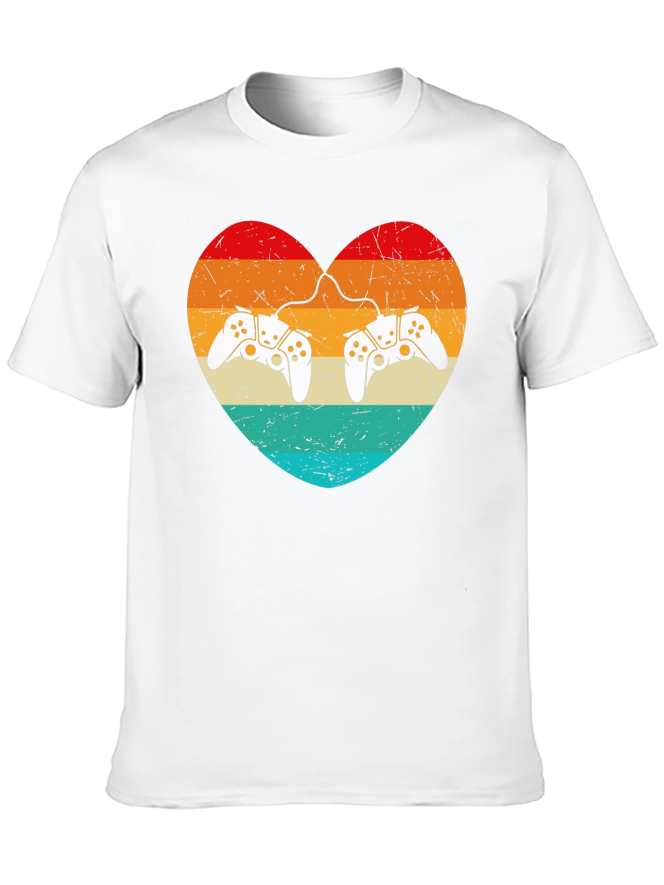 Retro Gaming Heart T-Shirt - Gamer Love Tee