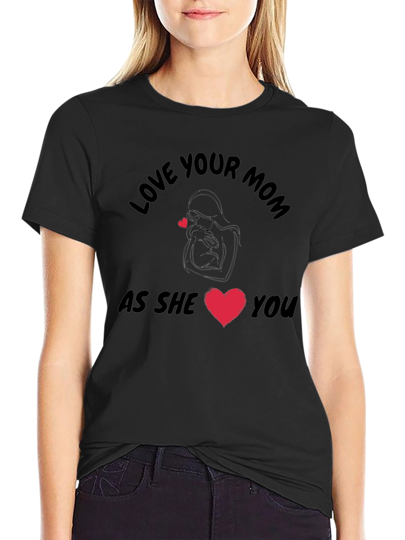 Love Your Mom Black T-Shirt