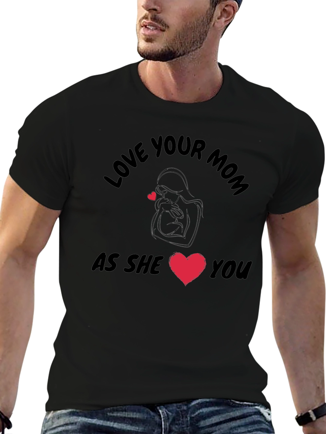 Love Your Mom Black T-Shirt