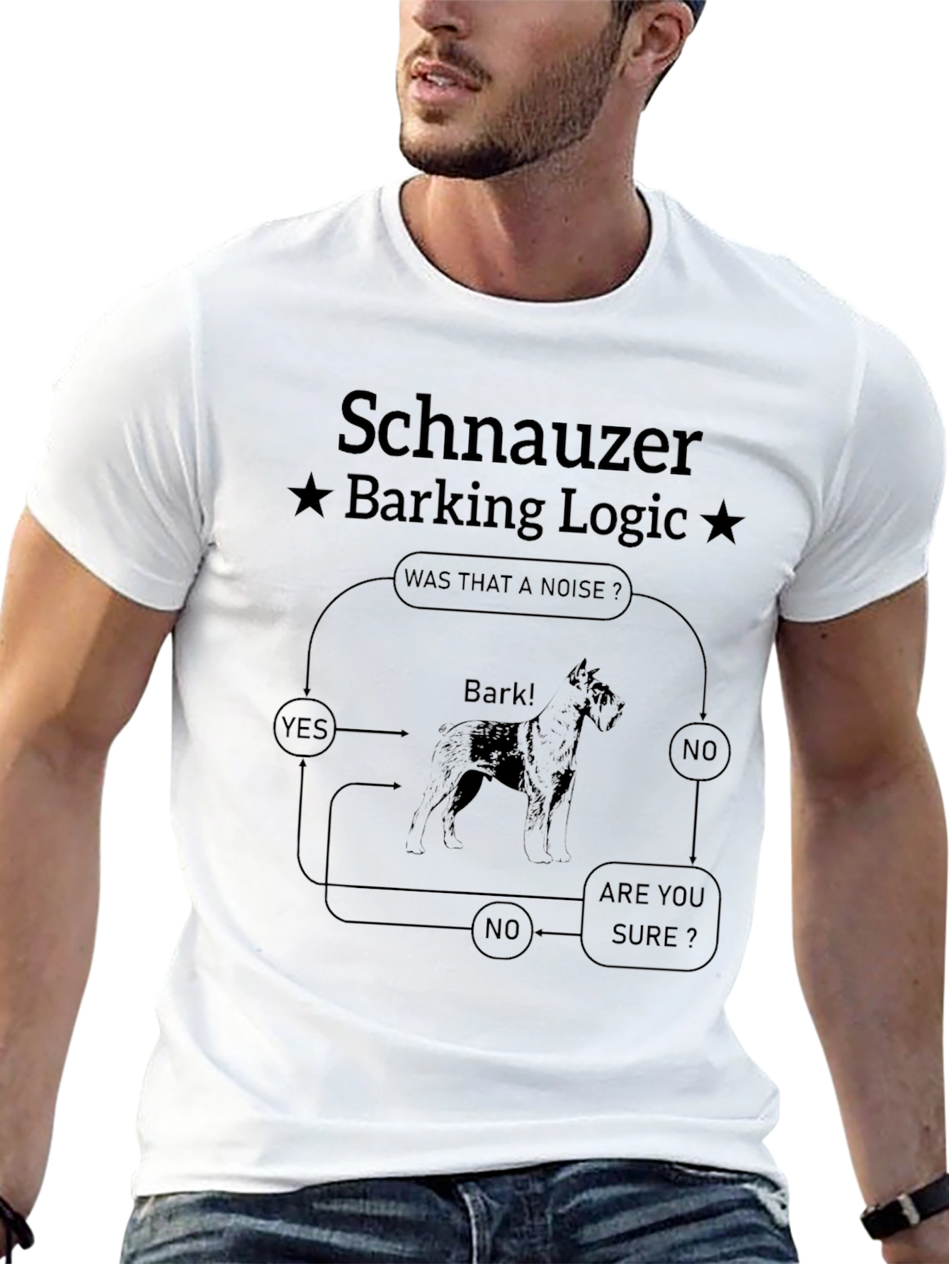 Schnauzer Barking Logic T-Shirt