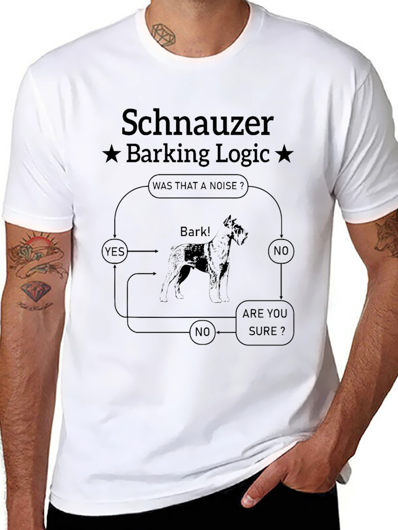 Schnauzer Barking Logic T-Shirt