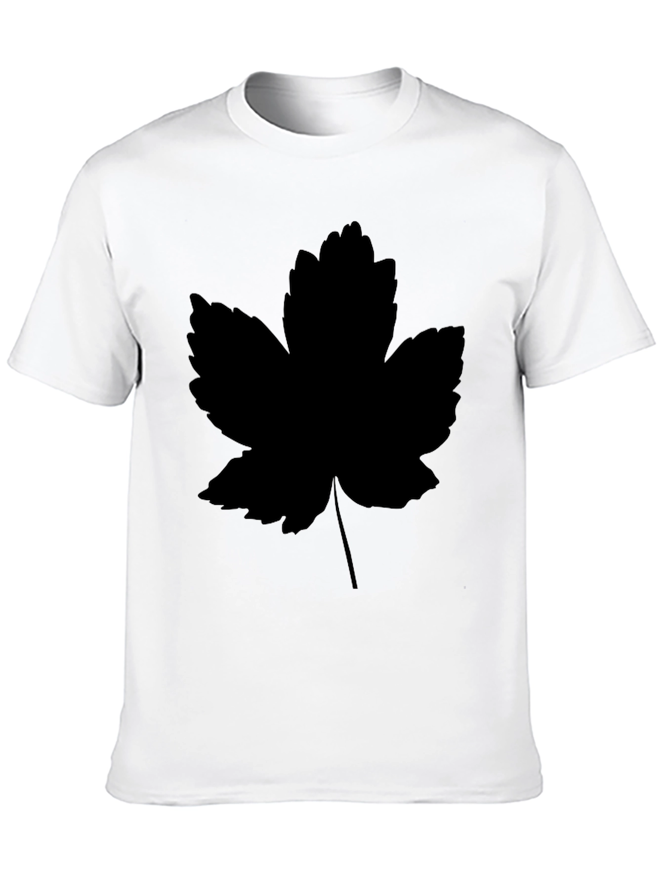 Leaf Print Black T-Shirt - Casual Style
