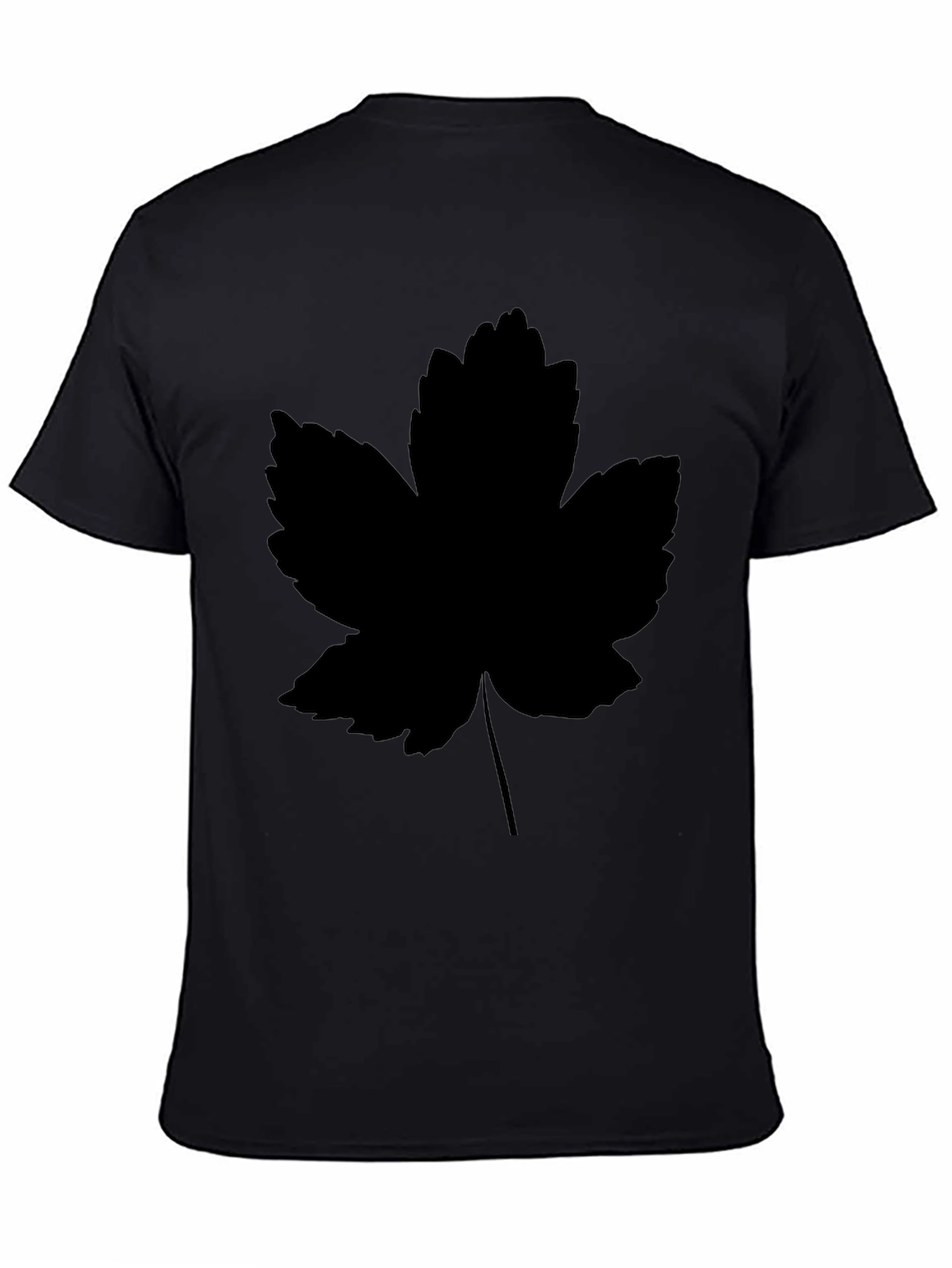 Leaf Print Black T-Shirt - Casual Style