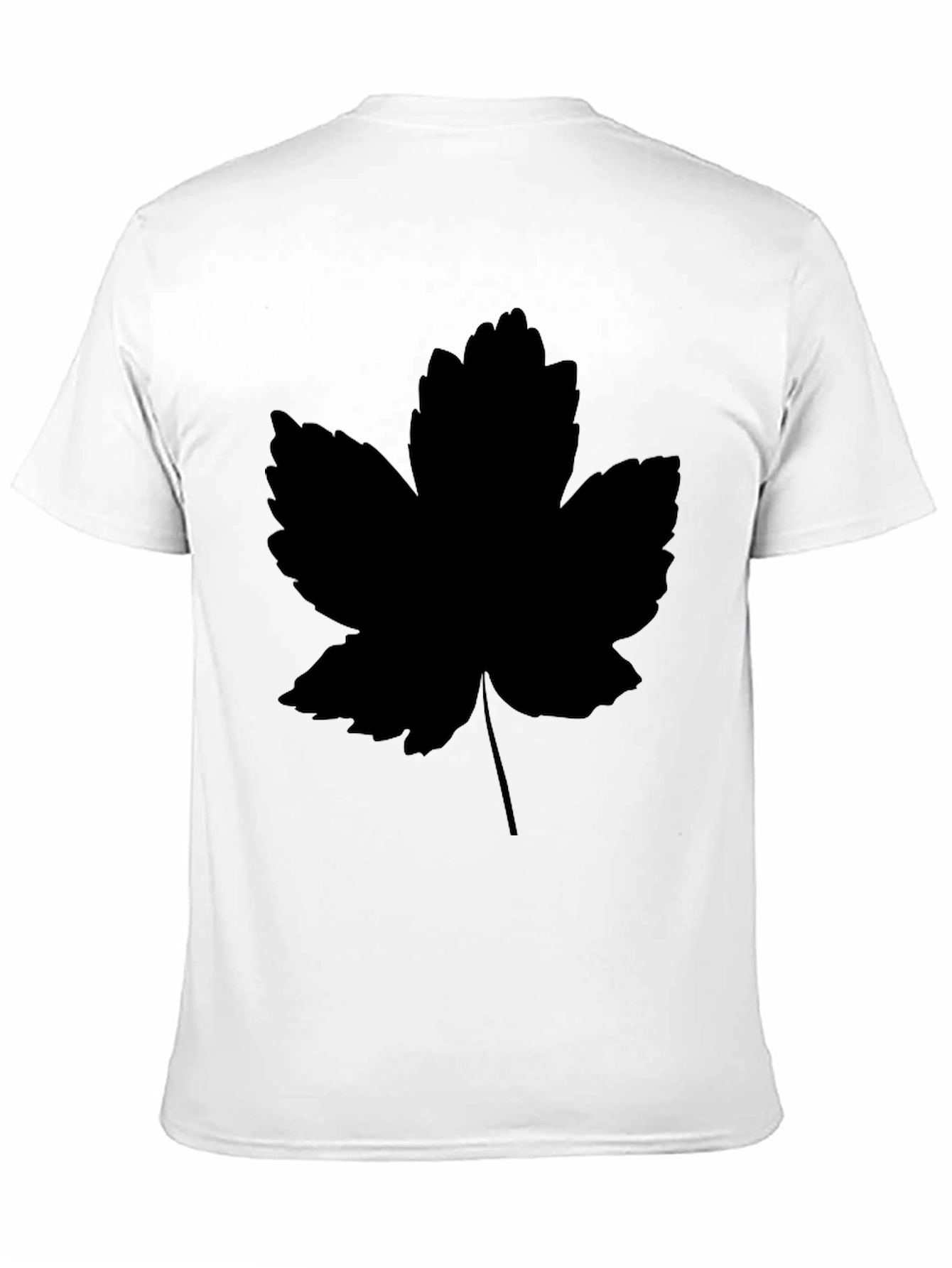 Leaf Print Black T-Shirt - Casual Style