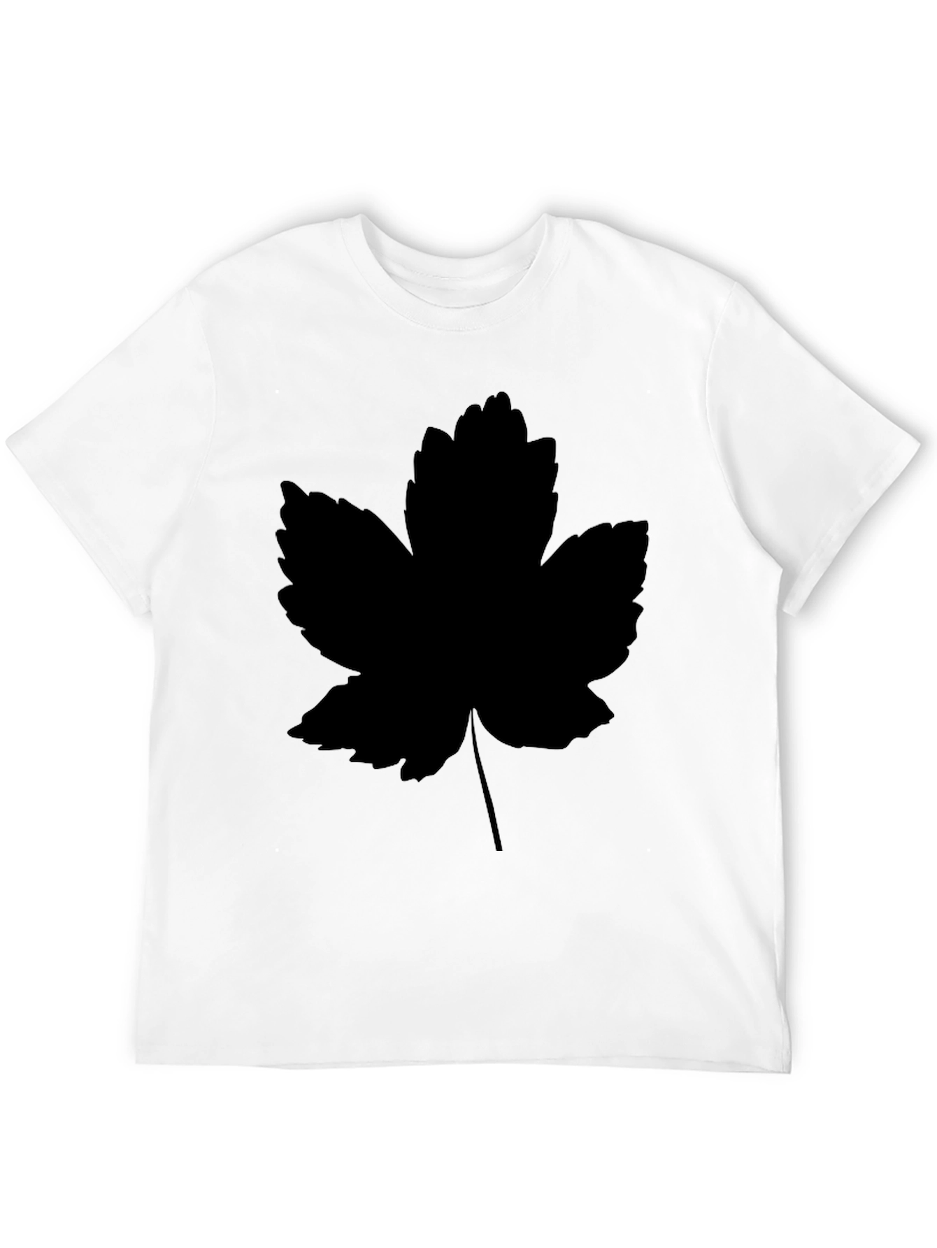 Leaf Print Black T-Shirt - Casual Style