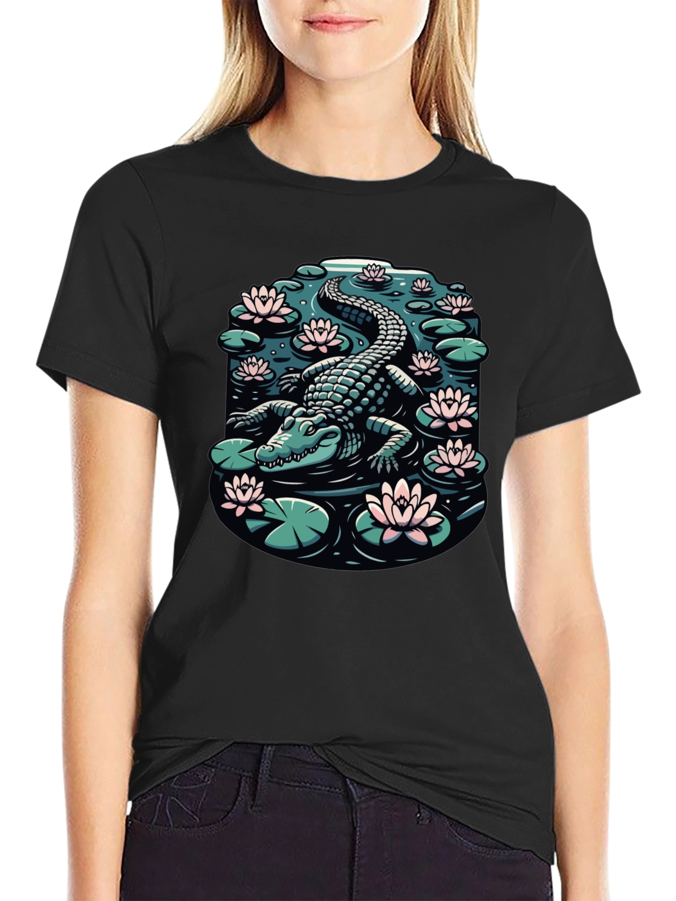 Alligator Pond Graphic Tee - Black