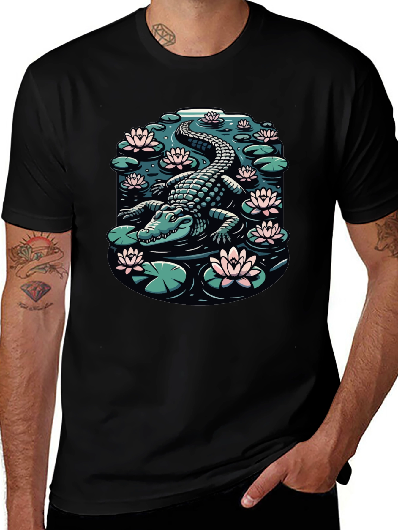 Alligator Pond Graphic Tee - Black