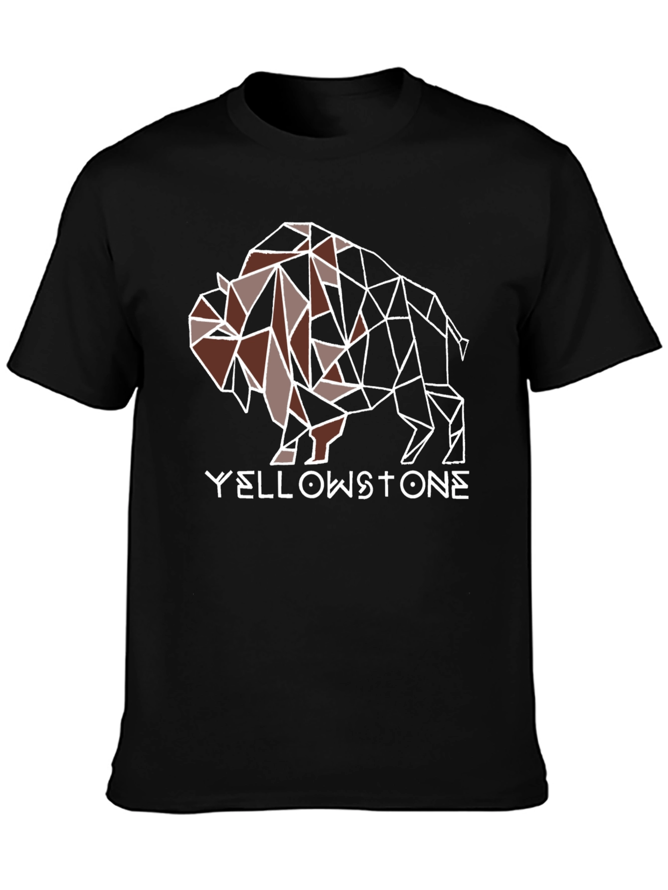 Geometric Buffalo Yellowstone Graphic T-Shirt
