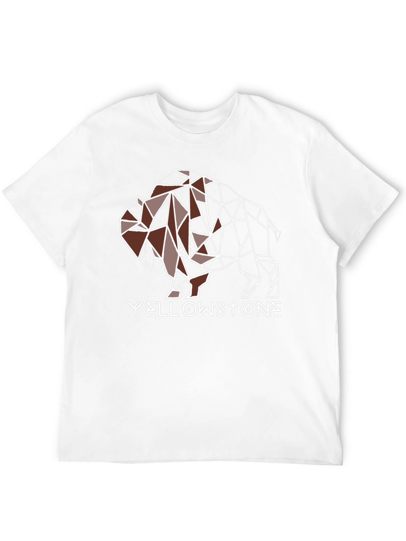 Geometric Buffalo Yellowstone Graphic T-Shirt