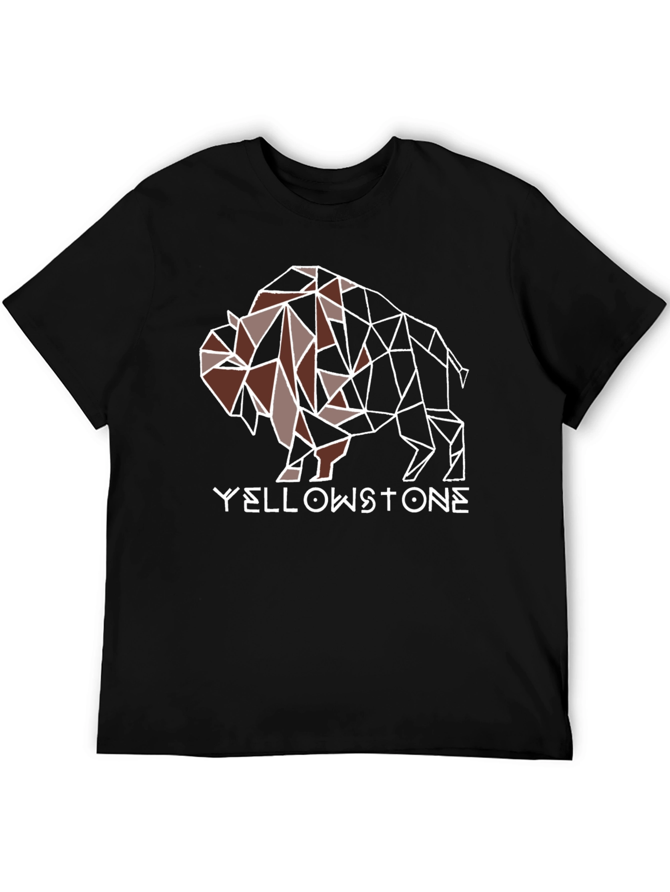 Geometric Buffalo Yellowstone Graphic T-Shirt