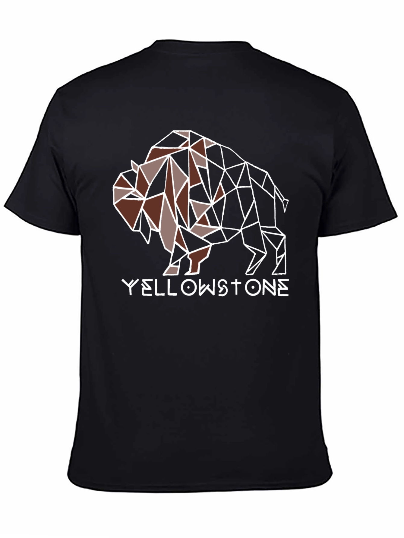Geometric Buffalo Yellowstone Graphic T-Shirt