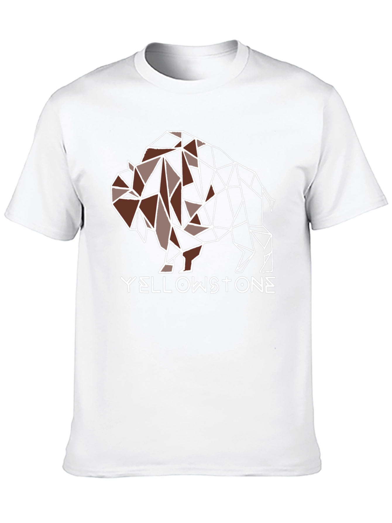 Geometric Buffalo Yellowstone Graphic T-Shirt