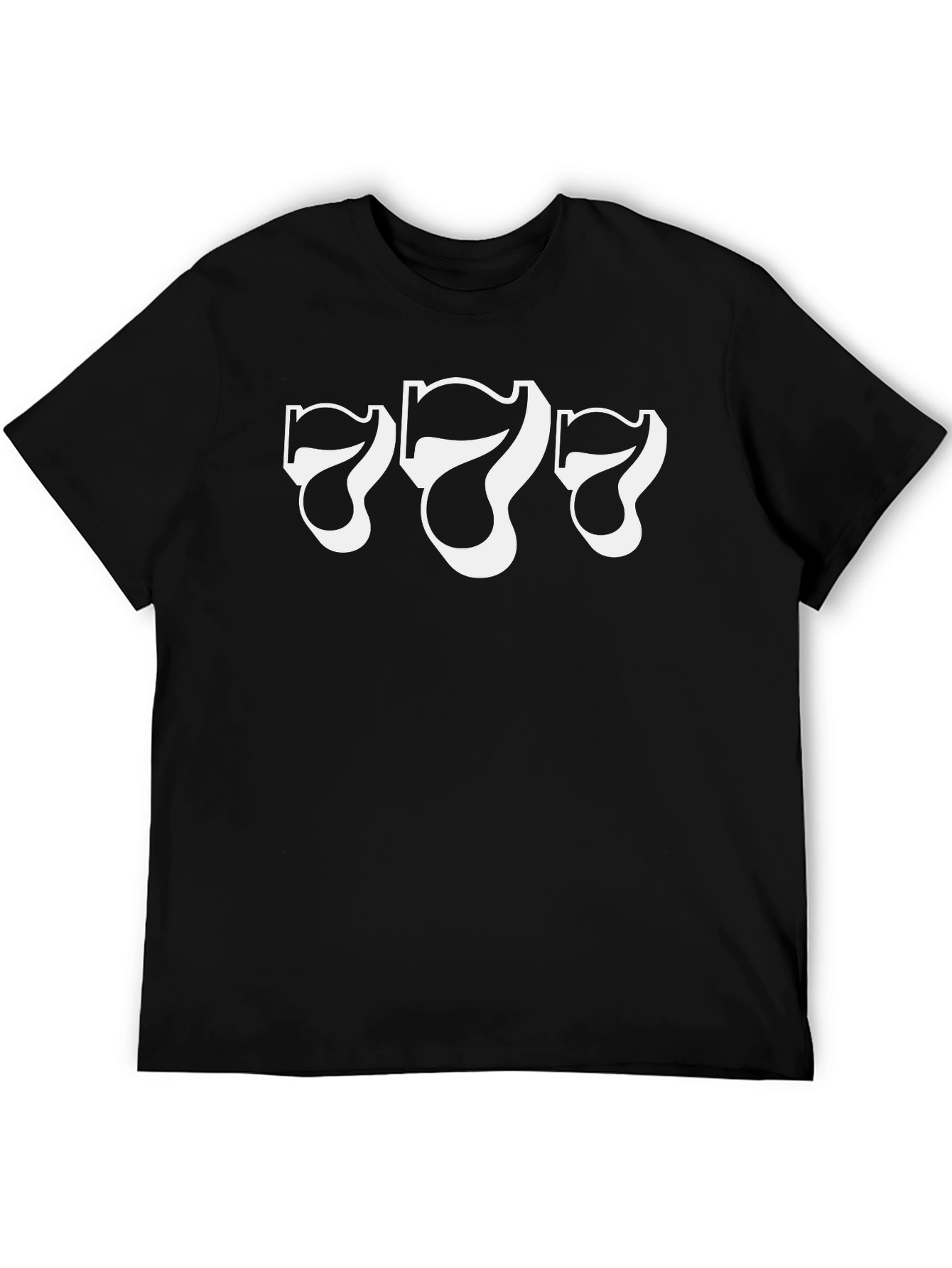 Lucky 777 Black Cotton Graphic Tee