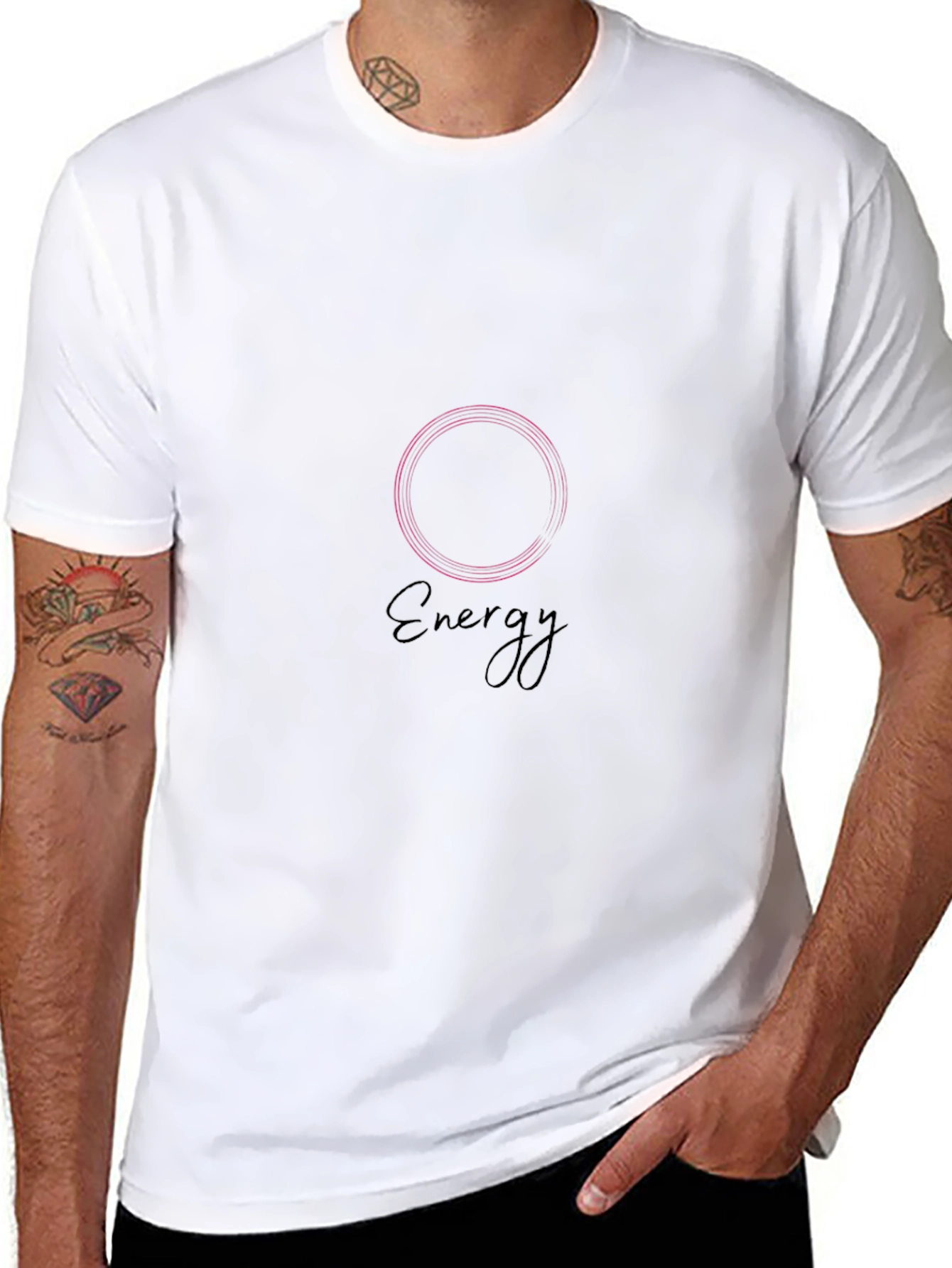 Energy Graphic Print Black T-Shirt