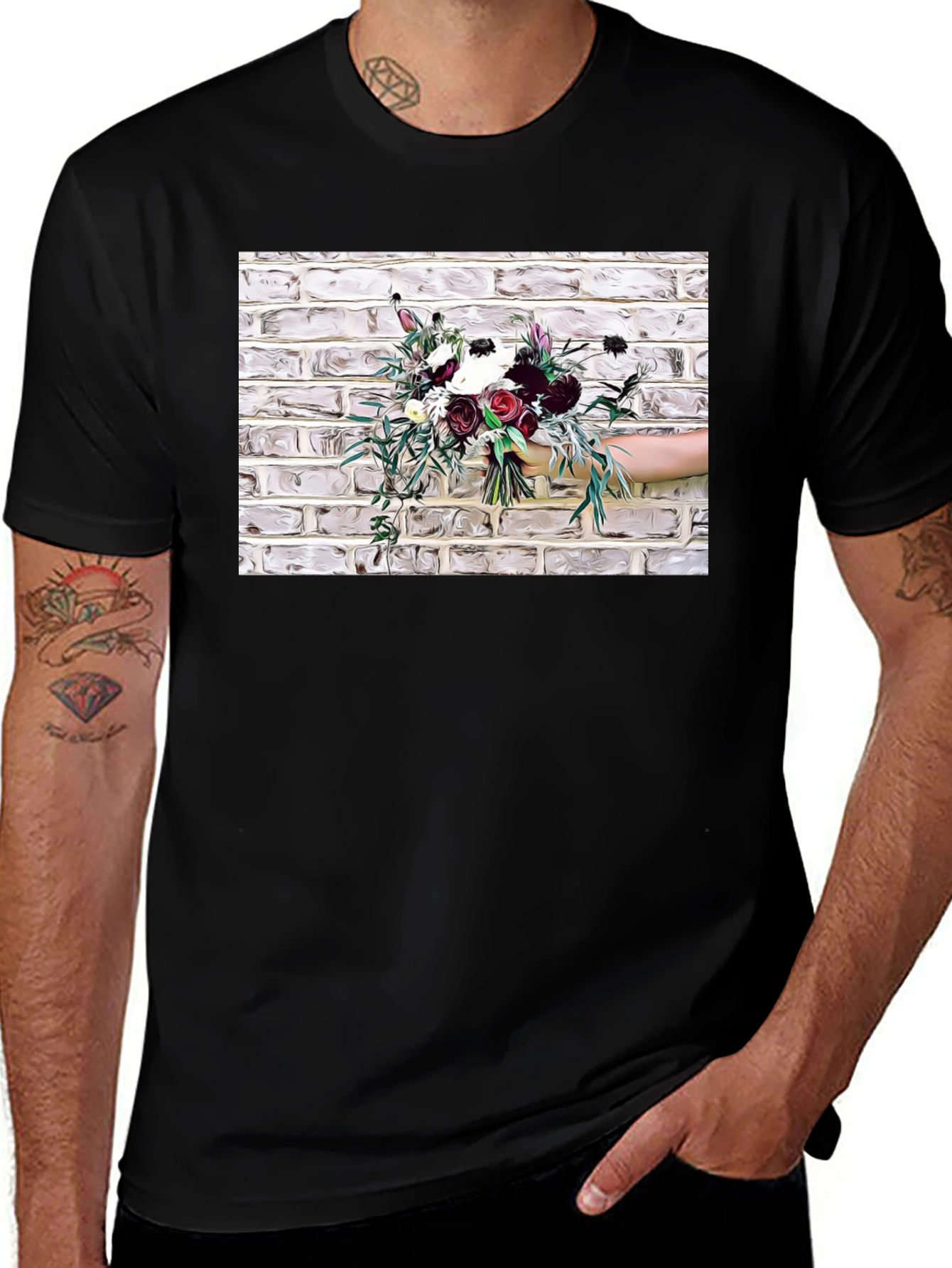 Floral Bouquet Graphic Tee - Stylish & Unique