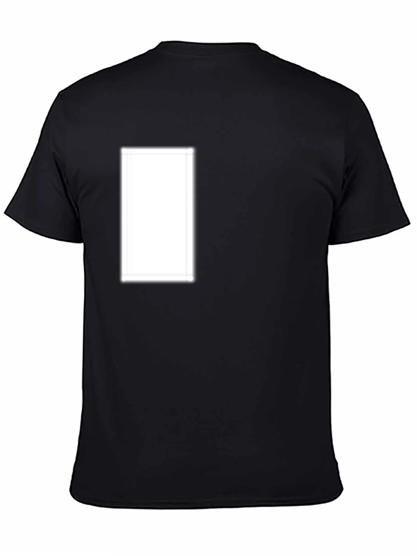 Black Crew Neck Tee with Customizable Chest Design Area