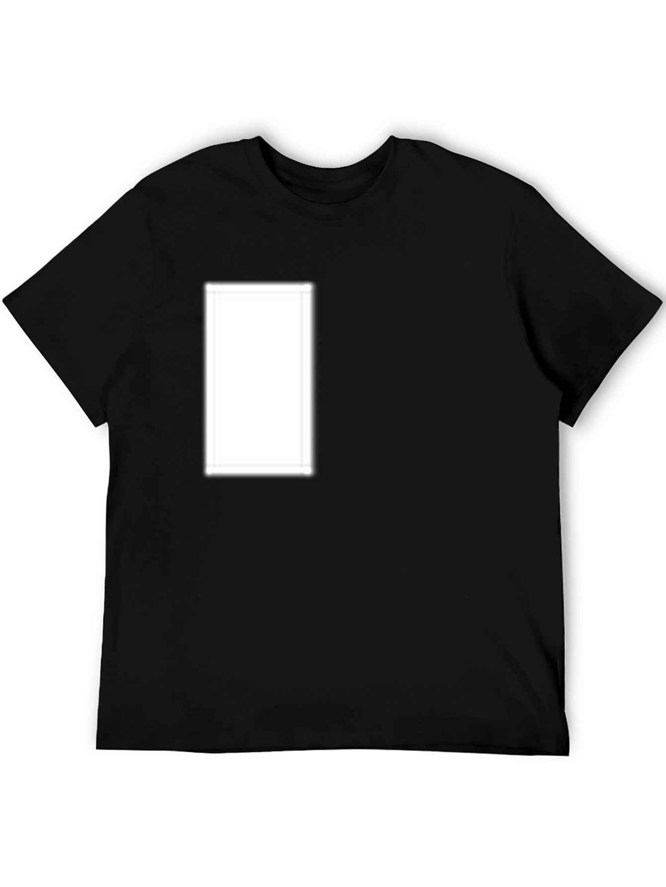 Black Crew Neck Tee with Customizable Chest Design Area